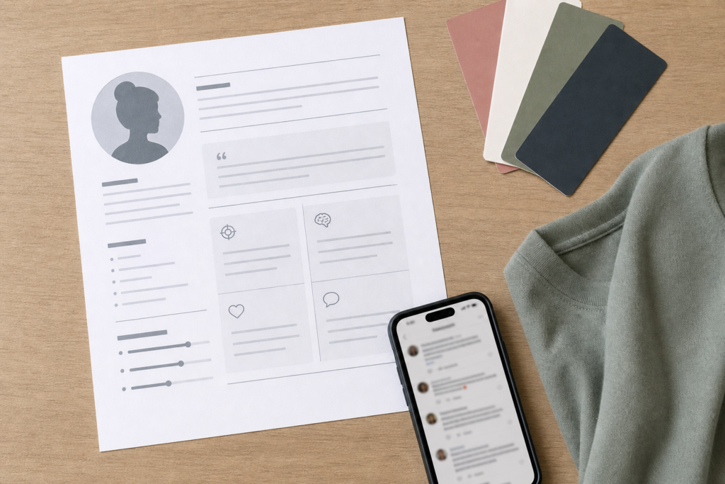 Fashion buyer persona planning for a startup clothing brand