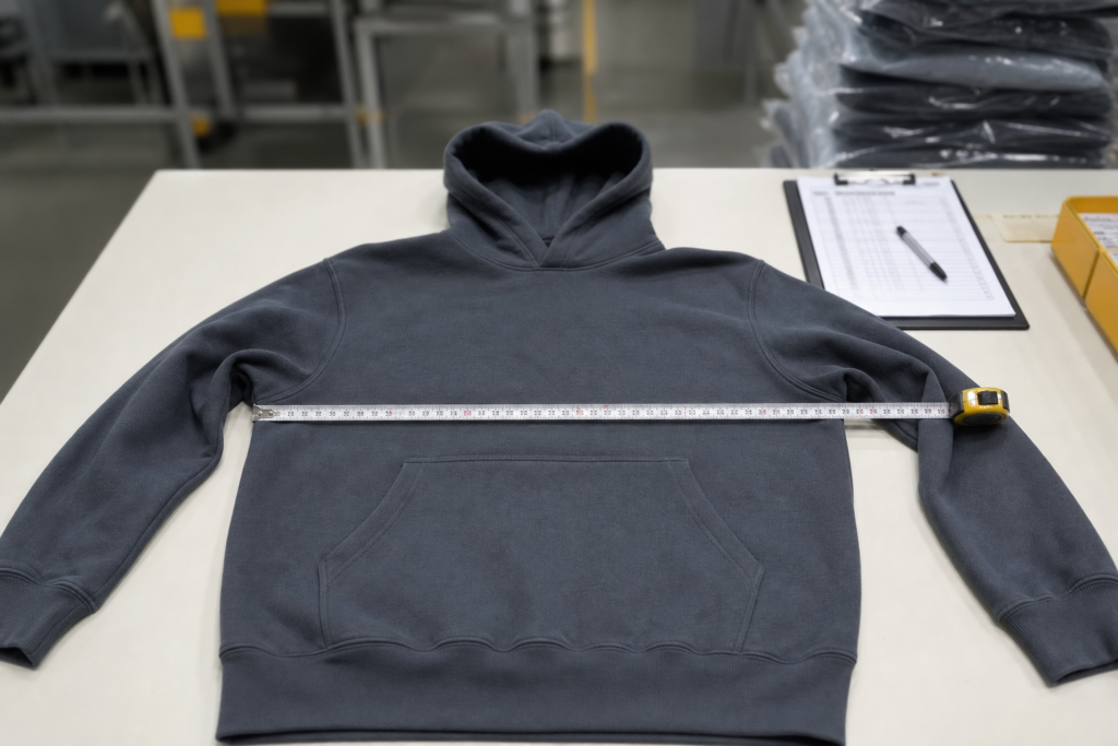 Hoodie sample validation before bulk production