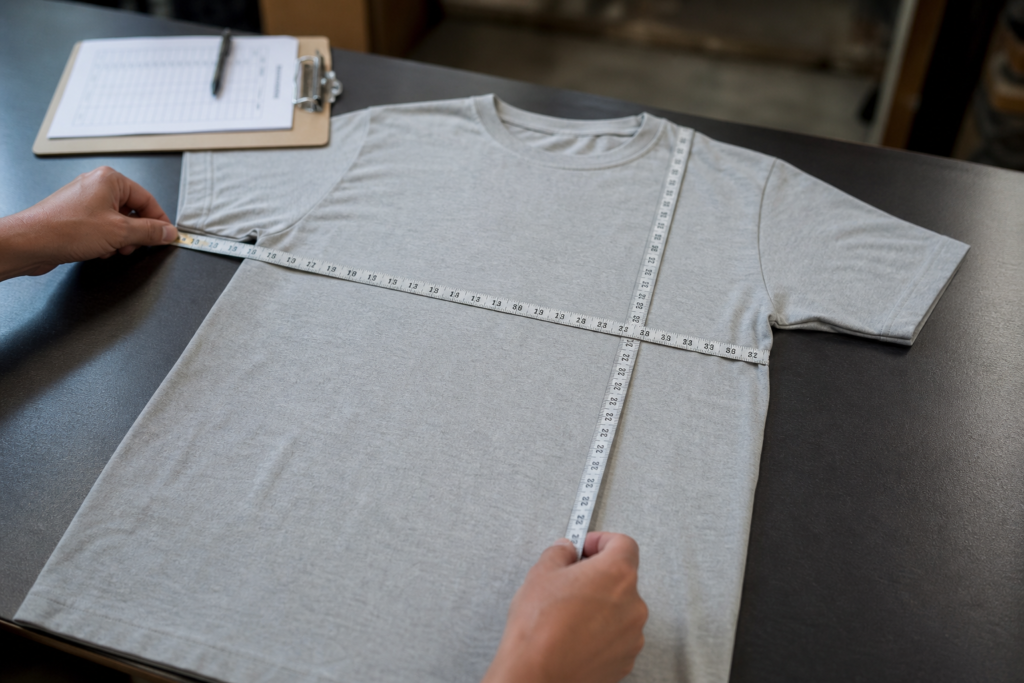 Size grading concept for apparel size chart in a tech pack