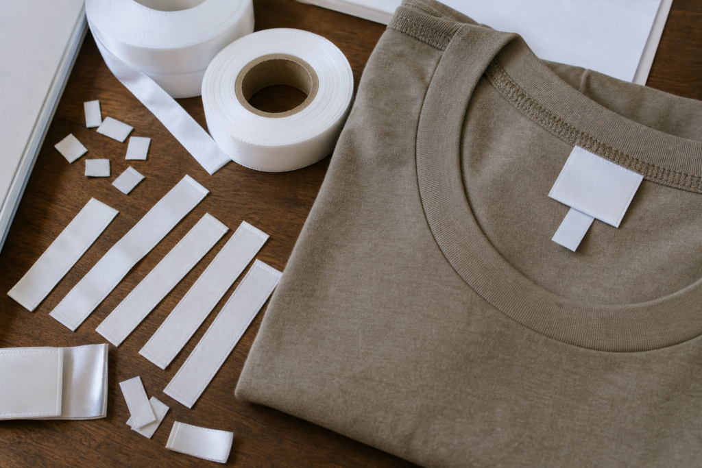 Care labels and size labels needed for apparel production and export markets